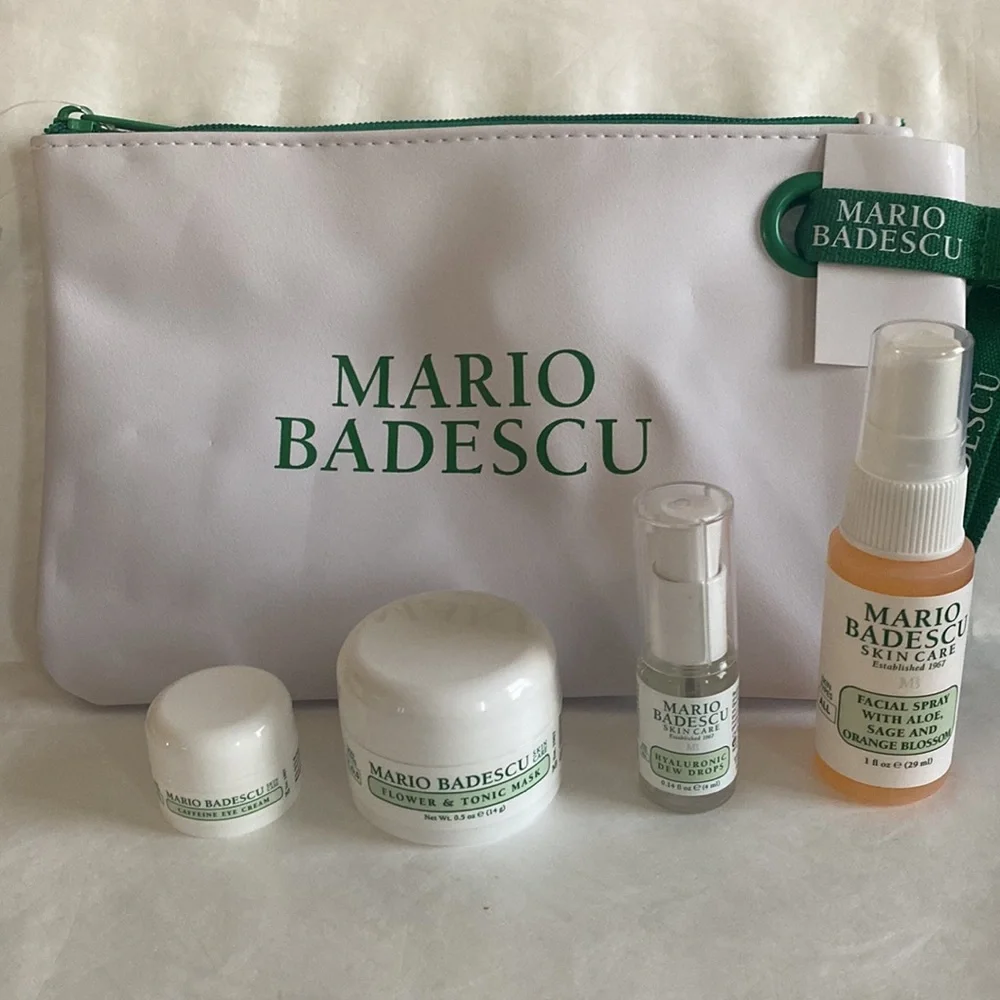 MARIO BADESCU 5p Set Face Spray Hyaluronic Dew Drops Mask Eye Cream NIB $50